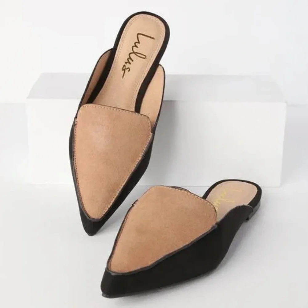 Lulu’s Joelle Color Block Suede Loafer Slides